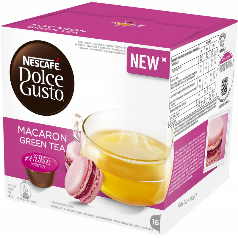 Tekapslar "Macaron Green Tea" 16-pack - 44% rabatt
