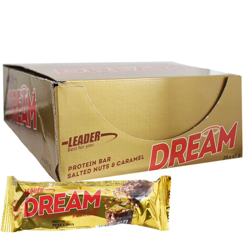 Hel Låda Proteinbars "Dream" 24 x 45g - 55% rabatt