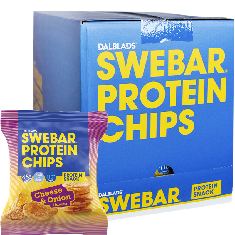 Hel Låda Proteinchips "Cheese & Onion" 10 x 30g - 50% rabatt