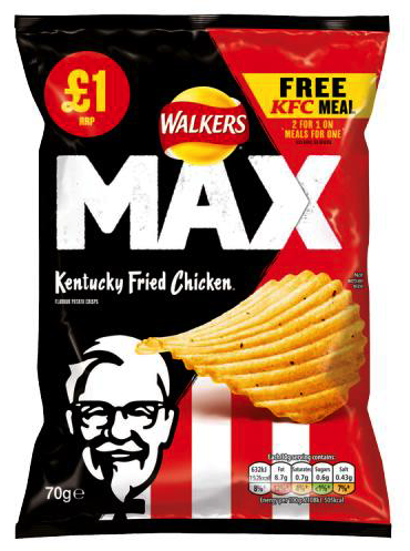 Walkers Max Kentucky Fried Chicken Chips 70g