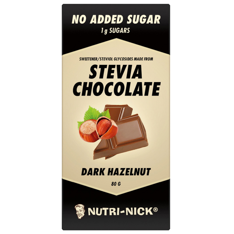 Mörk Choklad Hasselnöt Stevia 80g - 50% rabatt